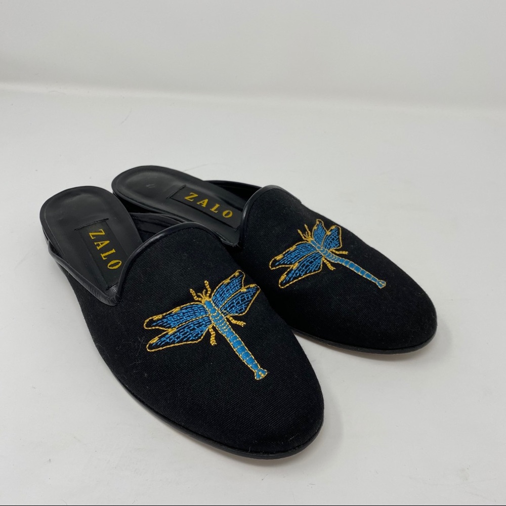 Zalo dragonfly flat mule loafers